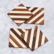 Brown and White Pattern Wooden Coasters - Pack of 4